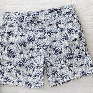 Vineyard Vines Blue White Pineapple Print Breaker Shorts Men’s Sz 36 Flat Front